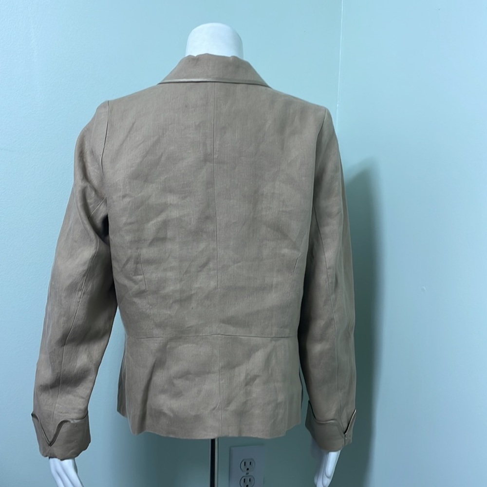 Tan Linen Blazer - Picture 4 of 10